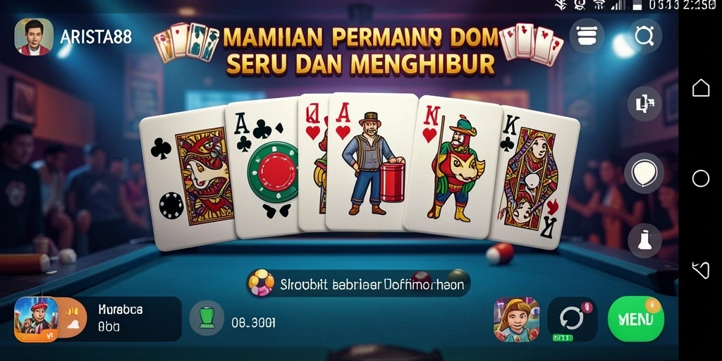 Tangkapan layar utama ARISTA88 menampilkan gameplay seru Domino.