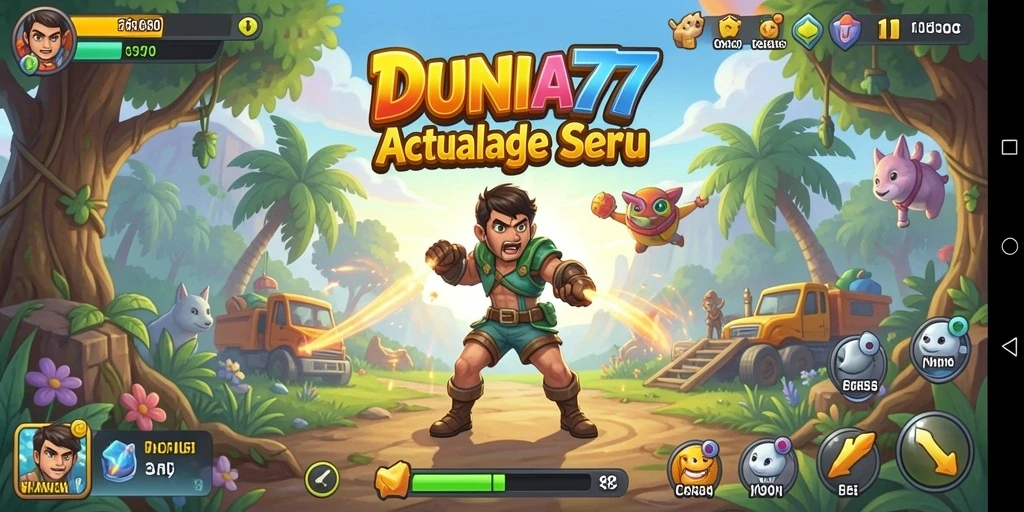 Tangkapan layar gameplay DUNIA77 menampilkan aksi seru dan tantangan Arcade.