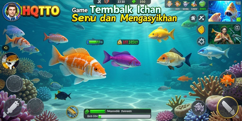 Gambar menampilkan gameplay seru Tembak Ikan di HQTOTO.