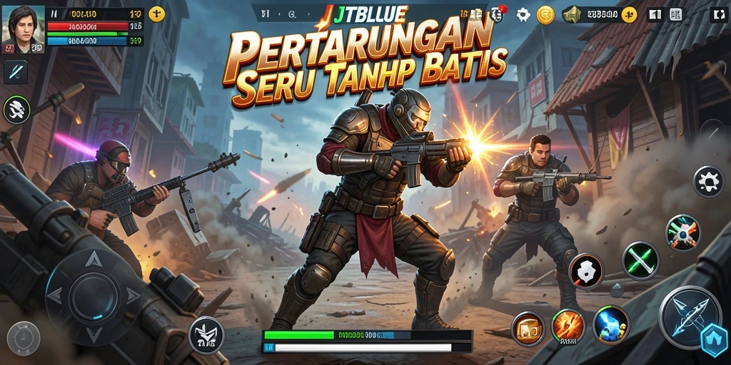 Tampilan pertarungan seru dalam JTBLUE dengan aksi yang mendebarkan.