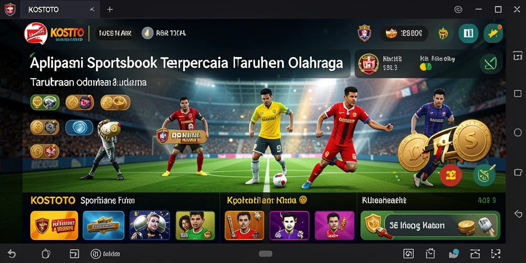 Tampilan layar permainan KOSTOTO dengan berbagai pilihan taruhan olahraga.