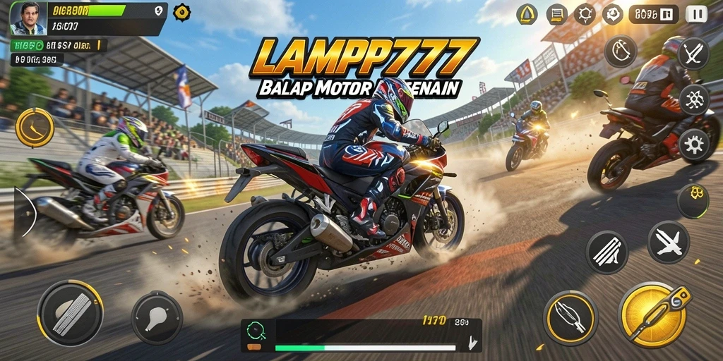 Gameplay LAMPU777 yang memukau dengan motor balap cepat.