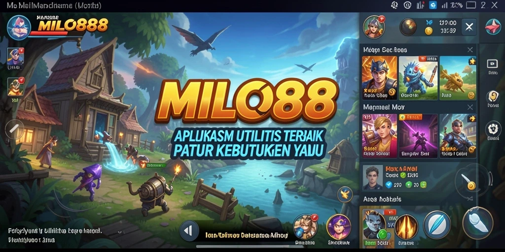 Tampilan utama MILO88 dengan fitur aplikasi Utility yang sederhana.