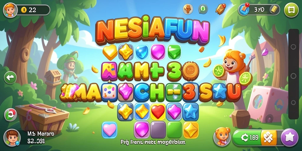 Tampilan gameplay NESIAFUN yang penuh warna dan menantang.