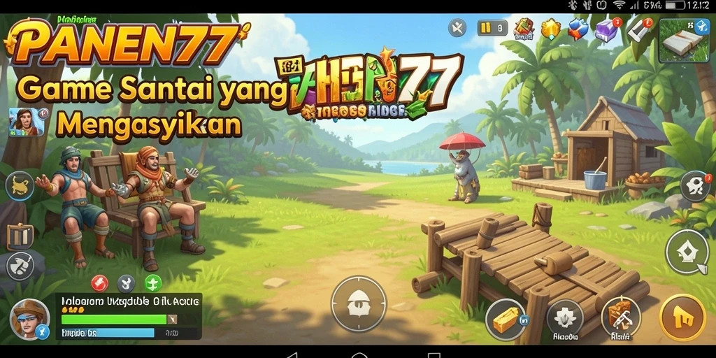 Tampilan gameplay PANEN77 yang ceria dan menarik.