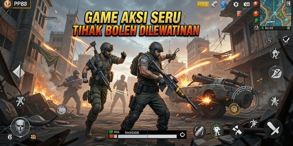 Tampilan gameplay aksi dari PP88 yang mendebarkan.