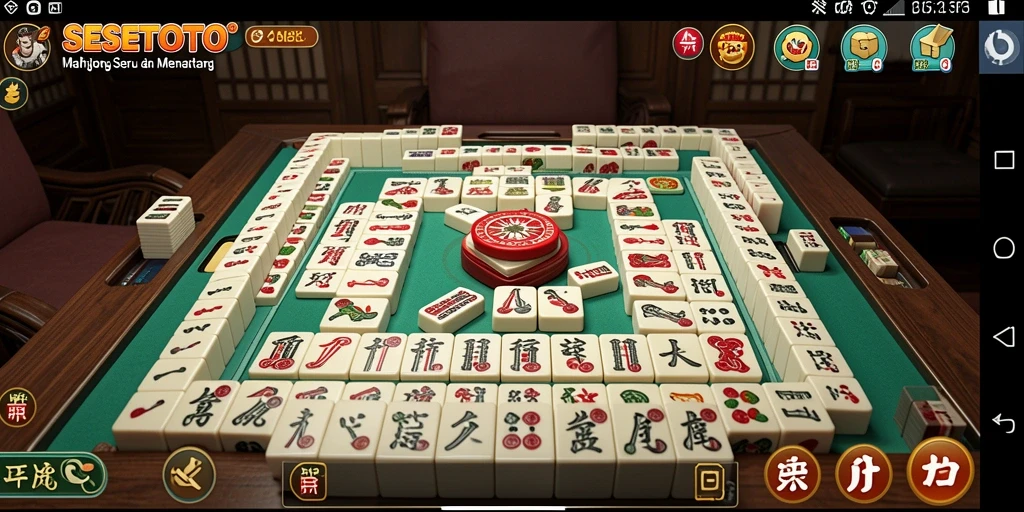 Tampilan indah dari gameplay SESETOTO yang memukau dalam permainan Mahjong.