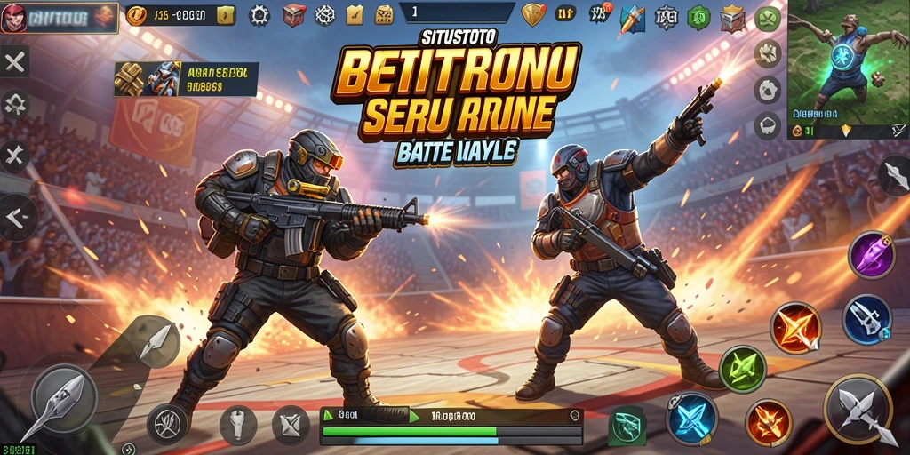 Screenshot gameplay SITUSTOTO menampilkan aksi mendebarkan di arena Battle Royale.